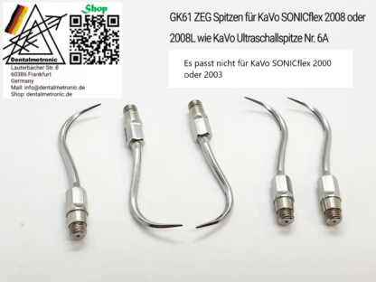 5 ZEG Spitzen Scaler Tips passend für KaVo SONICflex 2008L, 2008 = Nr. 6A