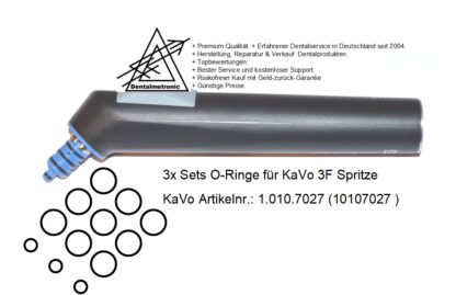 3x Sets O-Ringe passend für KaVo 3F Spritze 1.010.7027 (10107027 )